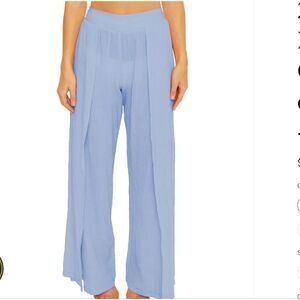 Becca Women's Gauzy Smocked Waist Pants, Swim coverup, Coastline, Small, NWT